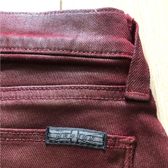 Hudson Nico Super Skinny Jeans in Burgundy Made in USA Size 28 - Picture 9 of 13